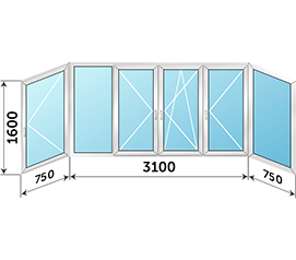 Балконное окно Provedal 4600x1600