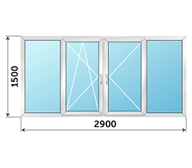 Балконное окно Provedal 2900x1500