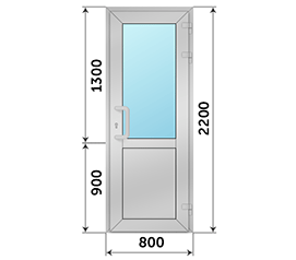 Одностворчатая дверь со стеклом Reynaers 800x2200