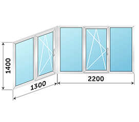 Балконное окно Provedal 3500x1400